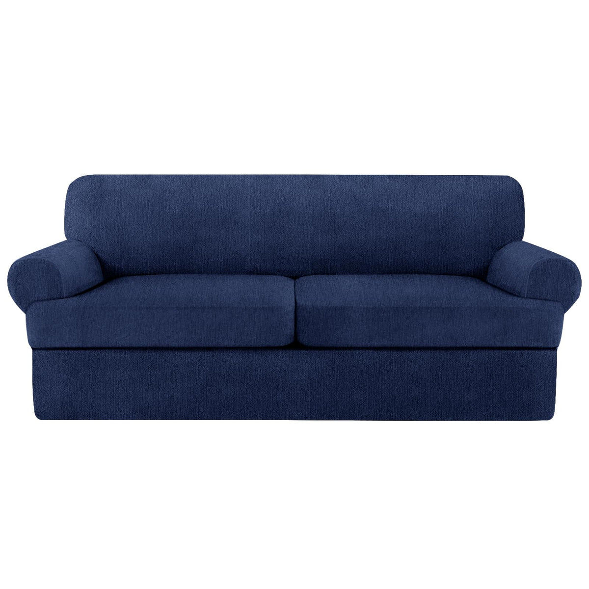 4 Piece T Cushion Sofa Slipcovers Stretch Couch Cover Furniture Covers with 3 Individual T Cushion Covers, Machine Washable for Living Room (Green, 3 Cushions)