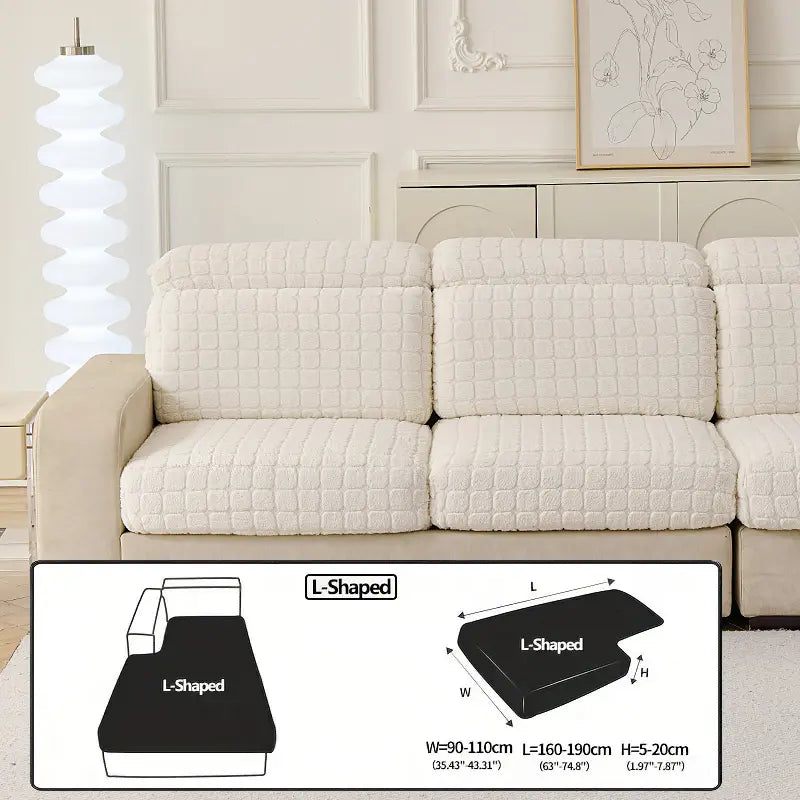 Elastic Couch Cover with Drawstring Design, Soft Removable Washable Sofa Pad, Dust-Proof Anti-Slip Split Sofa Set, Sofa Slipcover