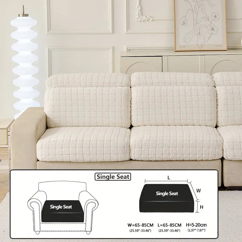 Elastic Couch Cover with Drawstring Design, Soft Removable Washable Sofa Pad, Dust-Proof Anti-Slip Split Sofa Set, Sofa Slipcover