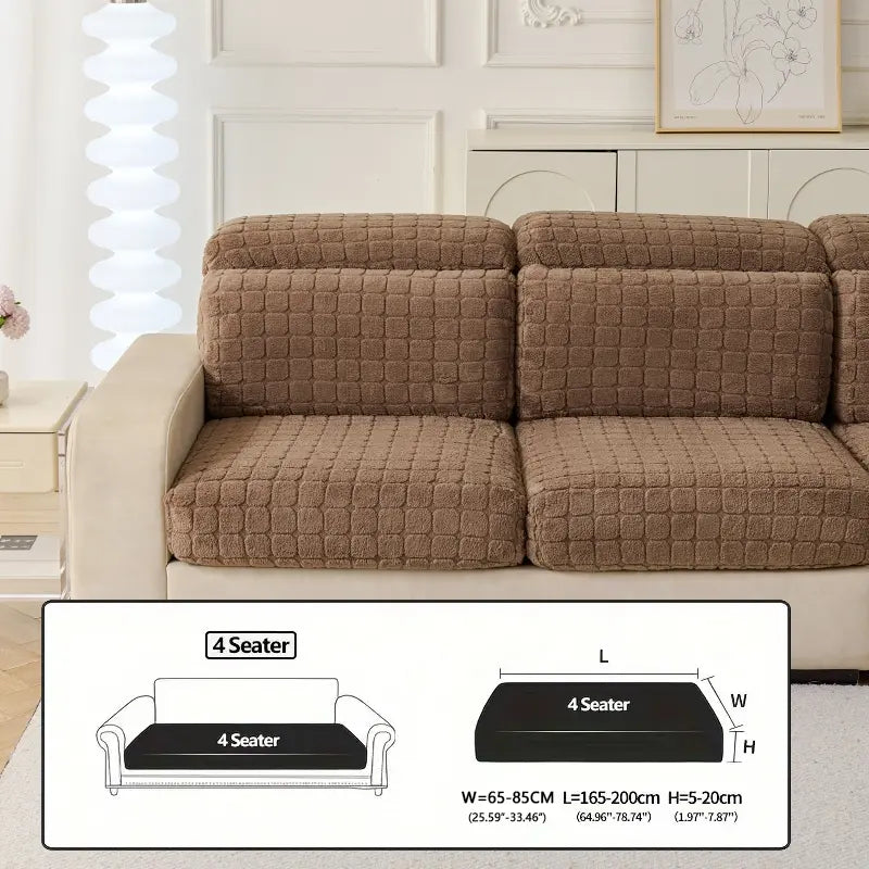Elastic Couch Cover with Drawstring Design, Soft Removable Washable Sofa Pad, Dust-Proof Anti-Slip Split Sofa Set, Sofa Slipcover