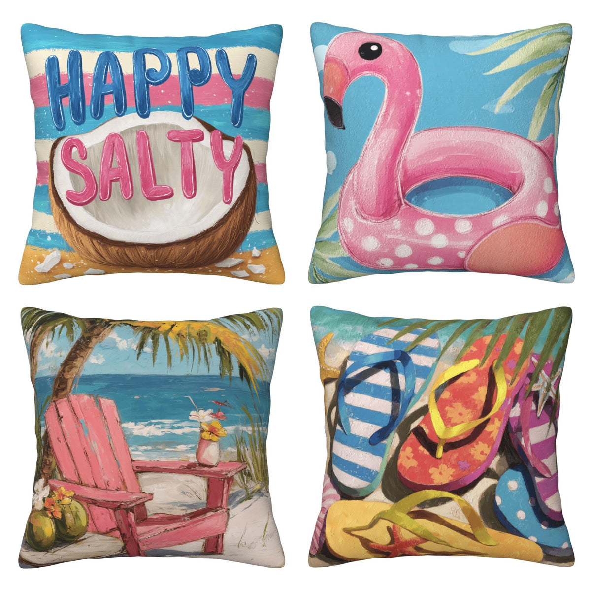 bassyil Abstract Geometry Throw Pillow Covers 18x18 Inch Set of 4 Western Decorative Cushion Cases for Couch Bedroom Living Room Sofa Patio