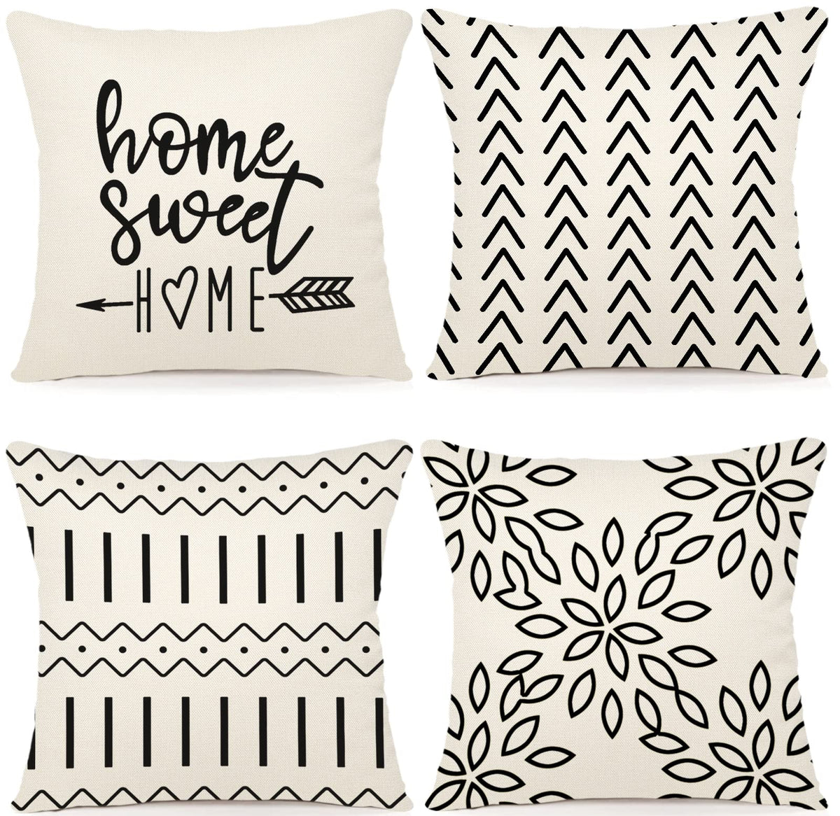 YCOLL Pillow Covers 18x18 Set of 4, Modern Sofa Throw Pillow Cover, Decorative Outdoor Linen Fabric Pillow Case for Couch Bed Car,Light Blue