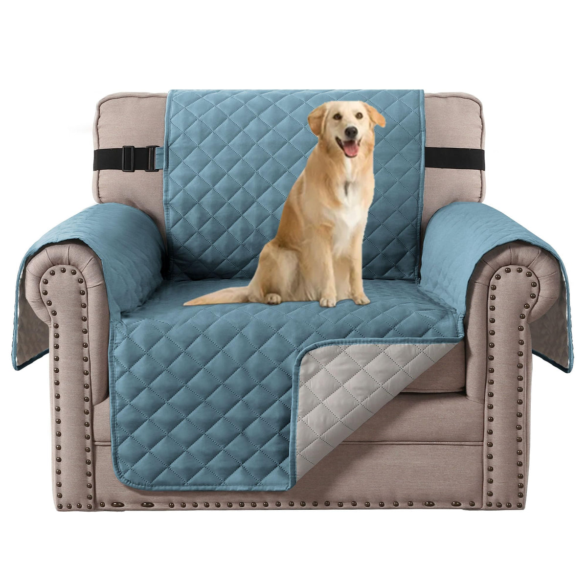 H.VERSAILTEX Reversible Couch Cover for 3 Cushion Cover Pet Friendly Sofa Cover for Dog Washable Furniture Protector Water Resistant Slipcover with Non Slip Elastic Strap(Sofa, Ivory/Beige)
