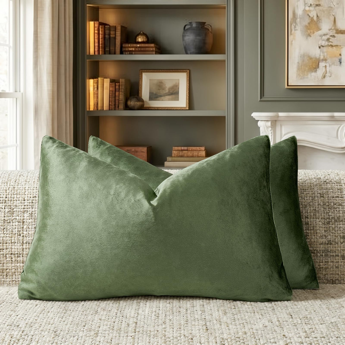 GIGIZAZA Gold Velvet Pillow Covers 18x18 Decorative Pillows Pack of 2