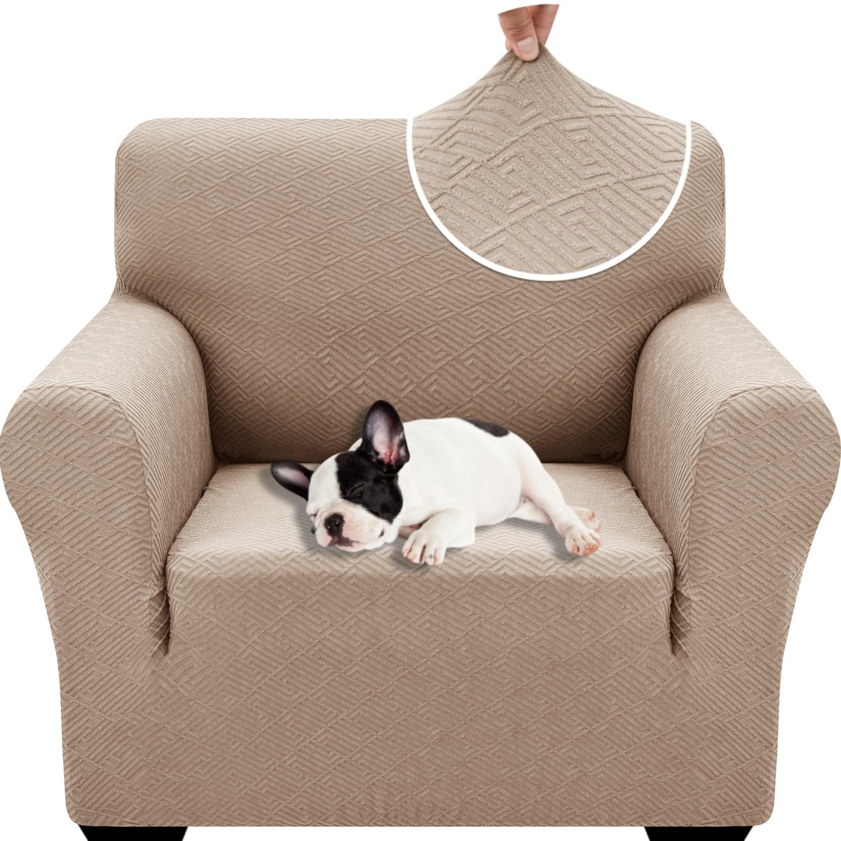 XINEAGE Stretch Jacquard Sofa Cover, Non Slip Sofa Slipcover for Dog