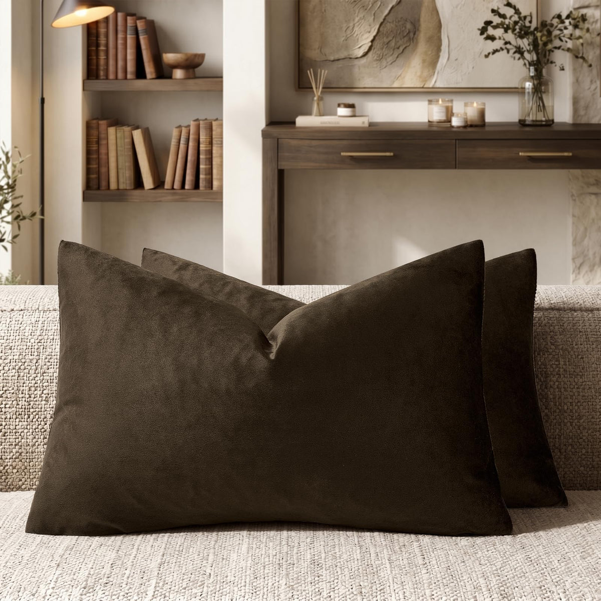 GIGIZAZA Gold Velvet Pillow Covers 18x18 Decorative Pillows Pack of 2