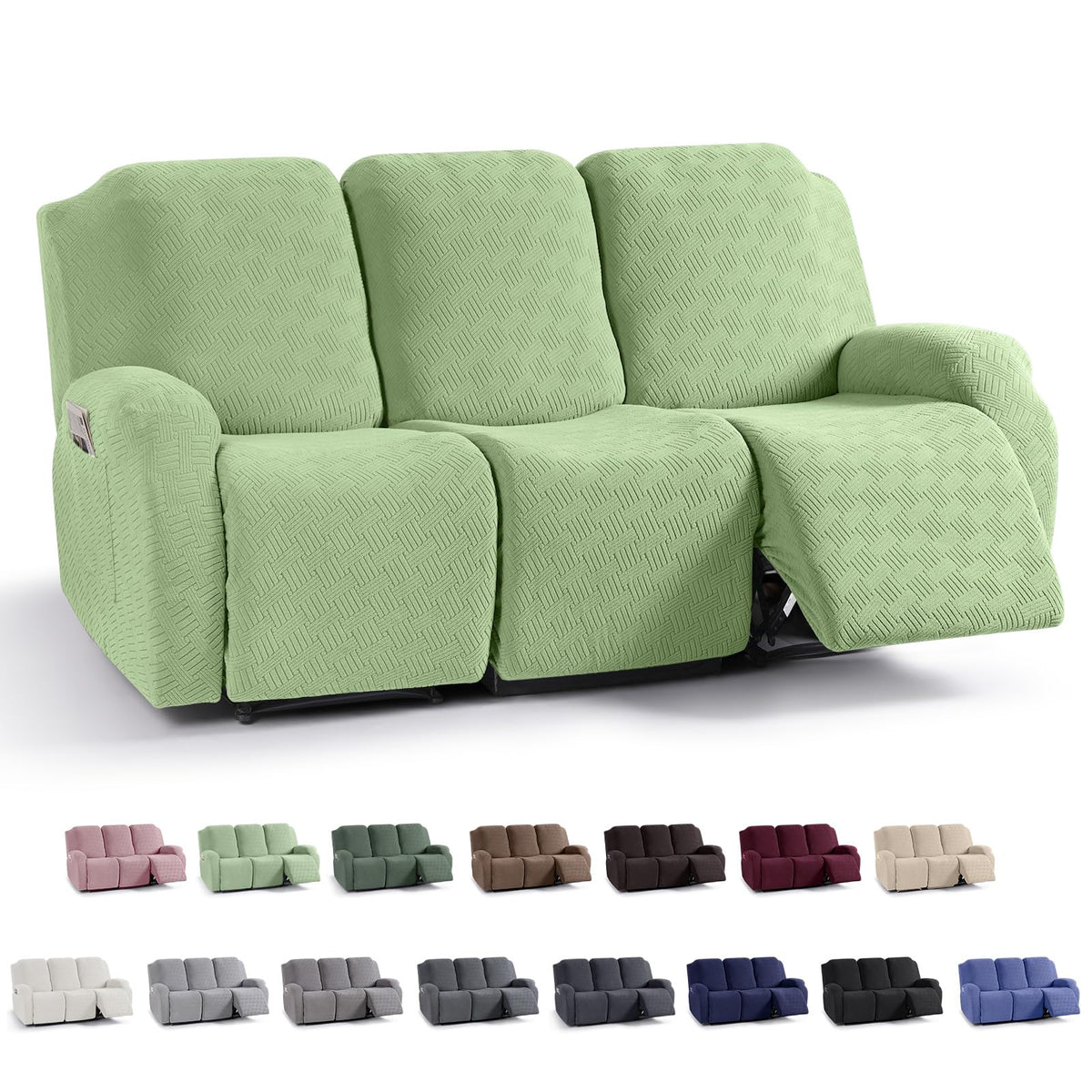 KinCam Recliner Sofa Covers, Stretch Reclining Cover, Dark Gray