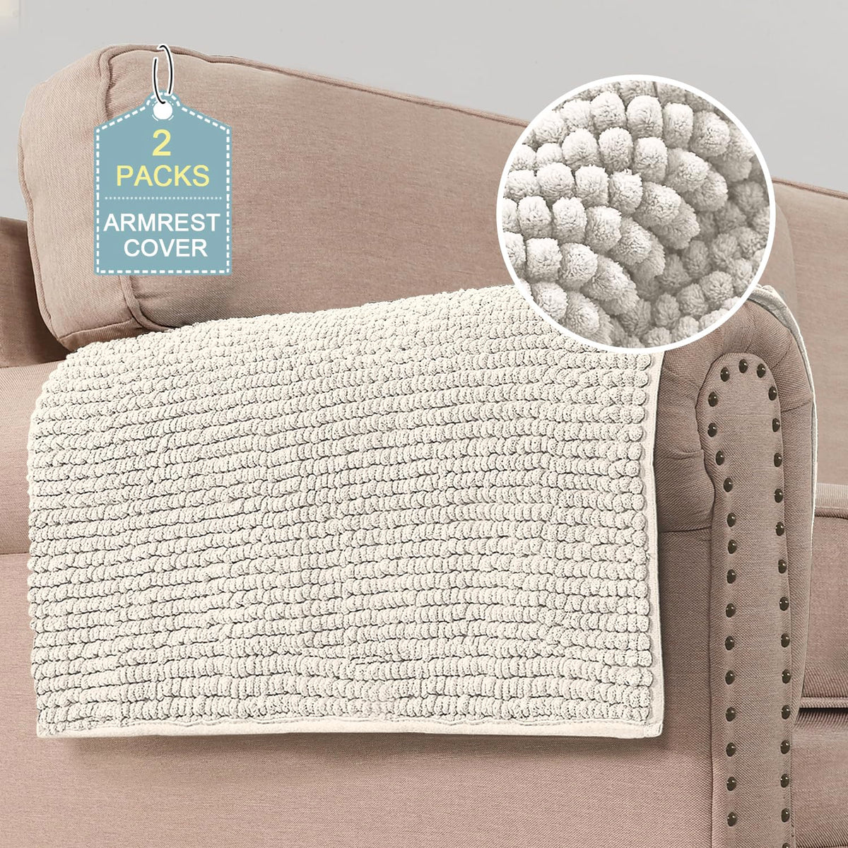 H.VERSAILTEX Plush Chenille Pet Couch Covers for Sofa Thick Soft Sofa Cover for 3 Cushion Couch Anti Slip Couch Cover Furniture Protector for Dog, Pet, Cat (35" x 74", Grey)