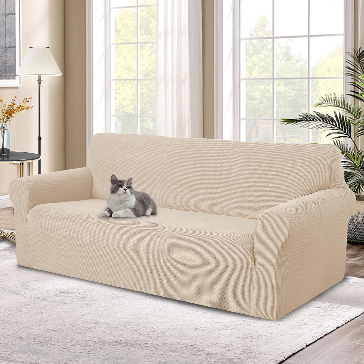 Stretch Couch Covers for Sofa Washable, Large, Chocolate