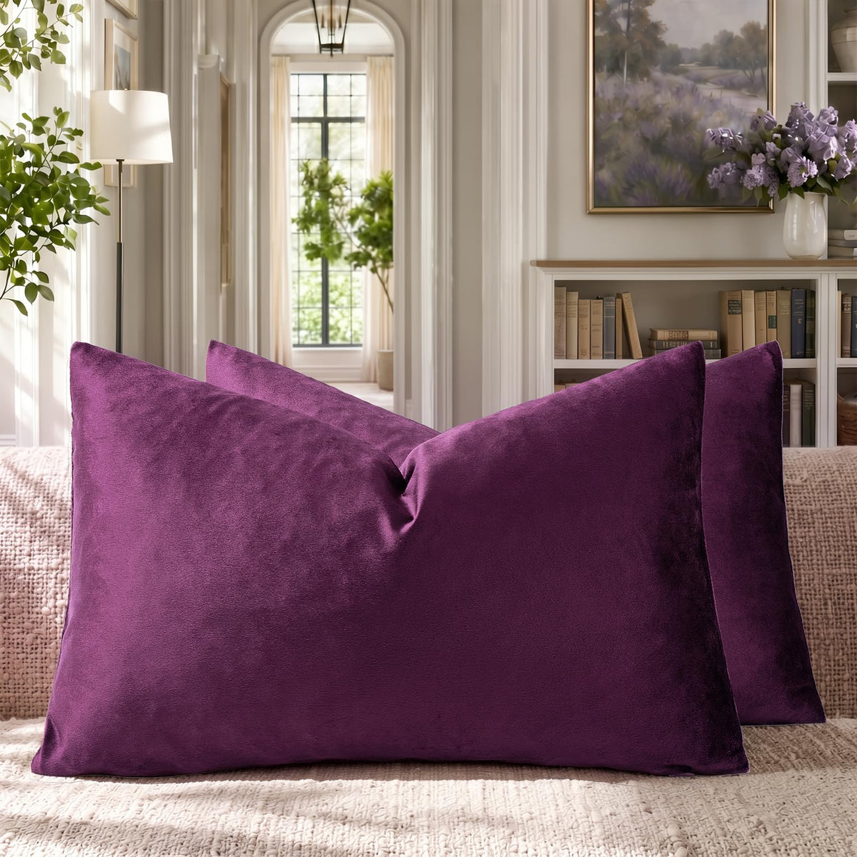 GIGIZAZA Gold Velvet Pillow Covers 18x18 Decorative Pillows Pack of 2