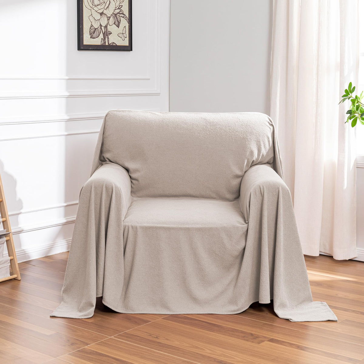 MEETSKY Couch Cover for 2 Cushion Couch, Couch Covers for Dogs Washable Non Slip Cat Scratch Proof Sectional Love Seat Covers L Shaped Soft Couch Furniture Protector for Pets, 71" x 118", Grey