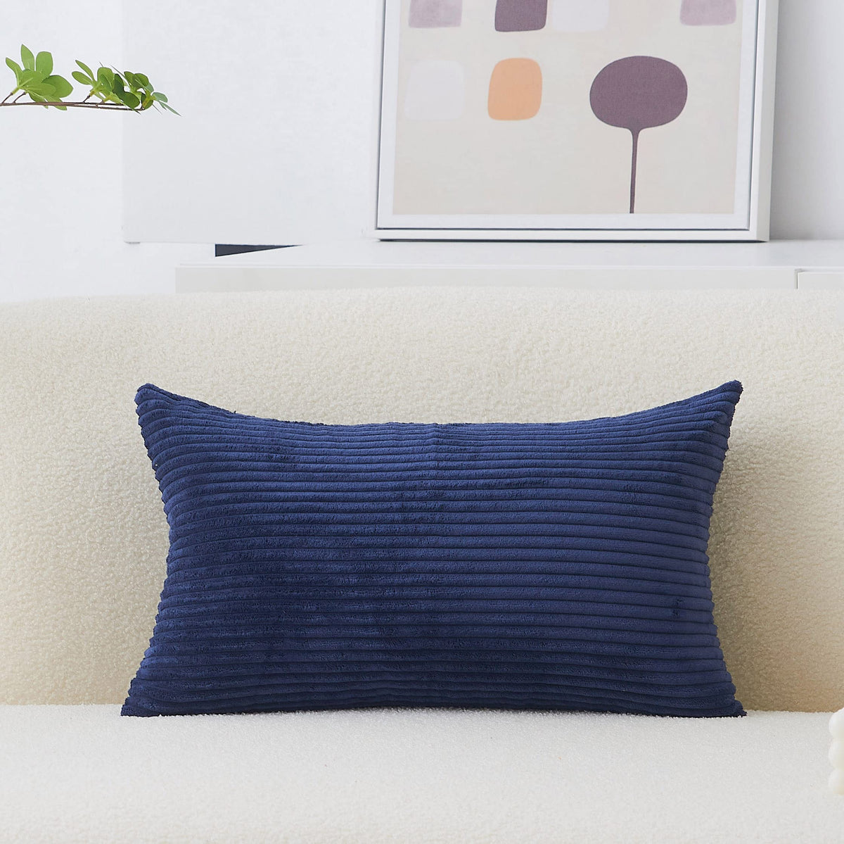 Home Brilliant Mustard Yellow Throw Pillow Cover 18x18 Decorative Plush Corduroy Striped Fall Decor Throw Pillow Cushion Cover for Couch Bed Decor, 18 x 18 (45x45), Sunflower Yellow