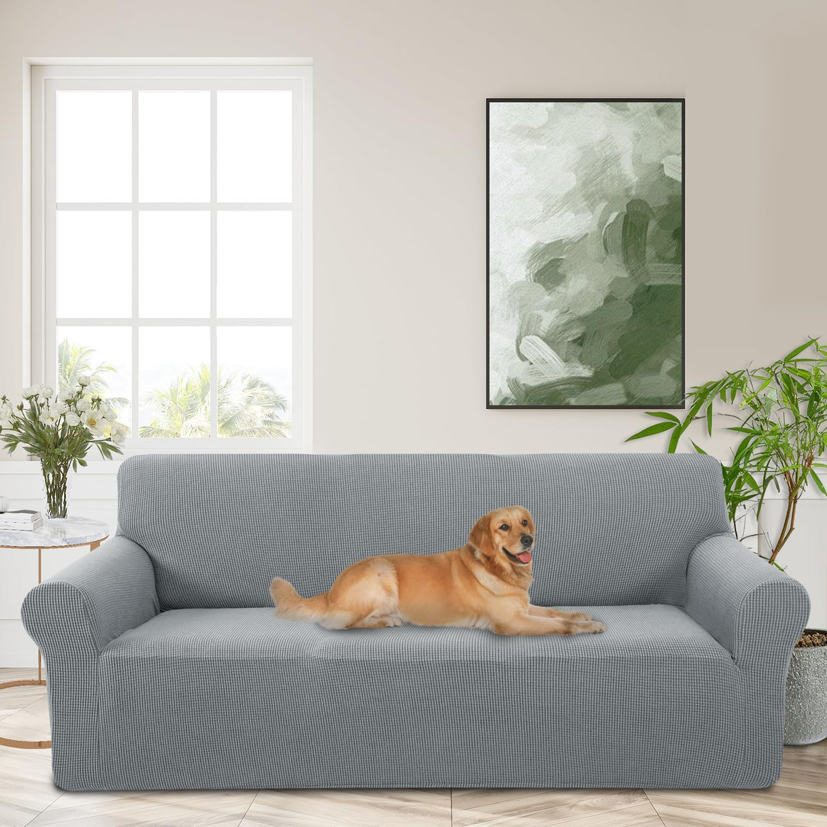 Stretch Couch Covers for Sofa Washable, Large, Chocolate