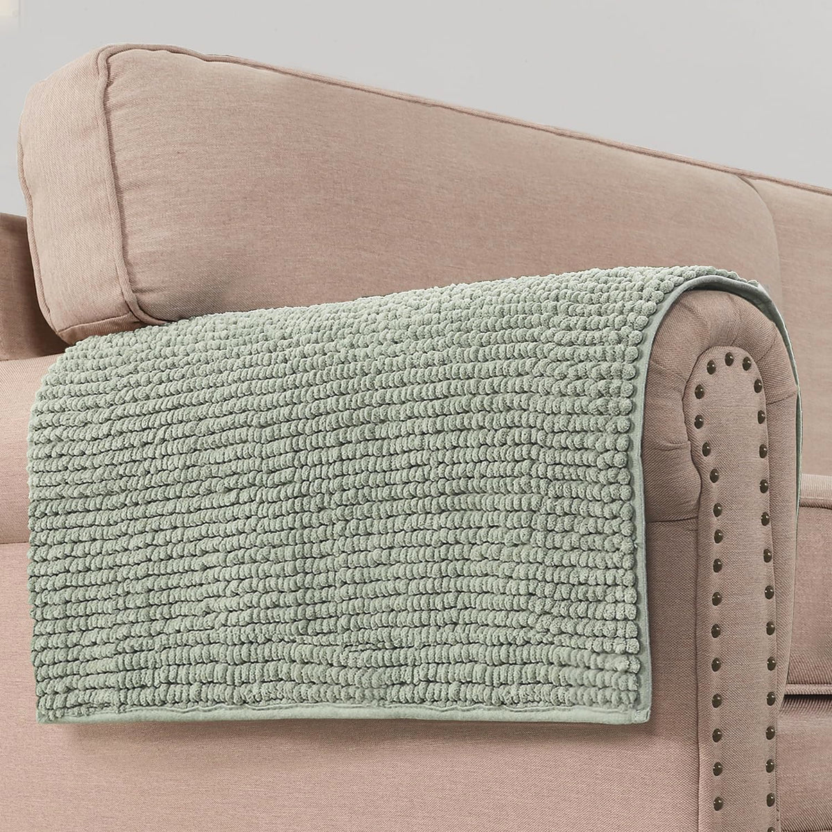 H.VERSAILTEX Plush Chenille Pet Couch Covers for Sofa Thick Soft Sofa Cover for 3 Cushion Couch Anti Slip Couch Cover Furniture Protector for Dog, Pet, Cat (35" x 74", Grey)