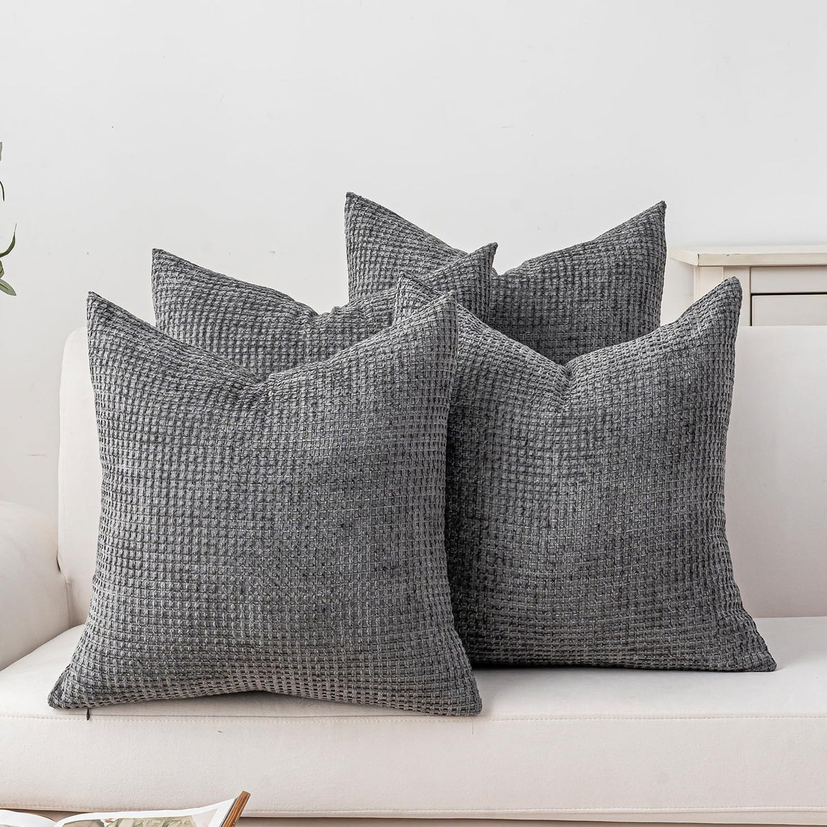 Pack of 4 Throw Pillow Covers 18x18” Boho Cushion Covers for Living Room