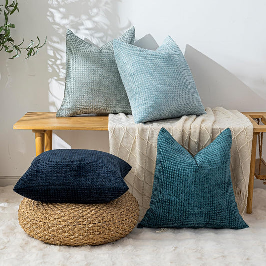 Pack of 4 Throw Pillow Covers 18x18” Boho Cushion Covers for Living Room