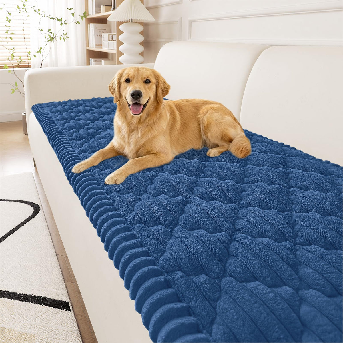 Smiry Couch Cover for Dogs Washable, Non Slip Fuzzy Pet Sofa Protector