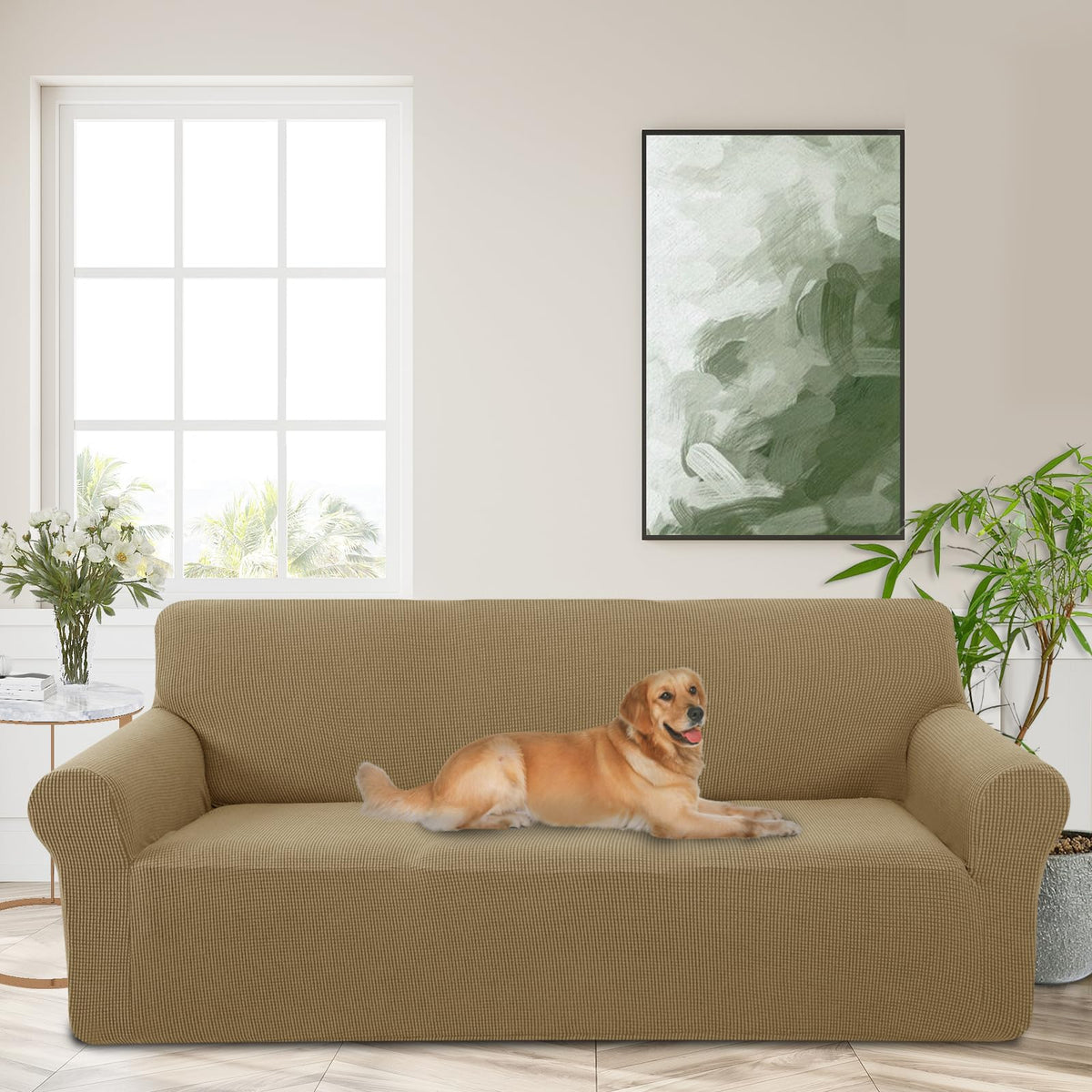 Stretch Couch Covers for Sofa Washable, Large, Chocolate