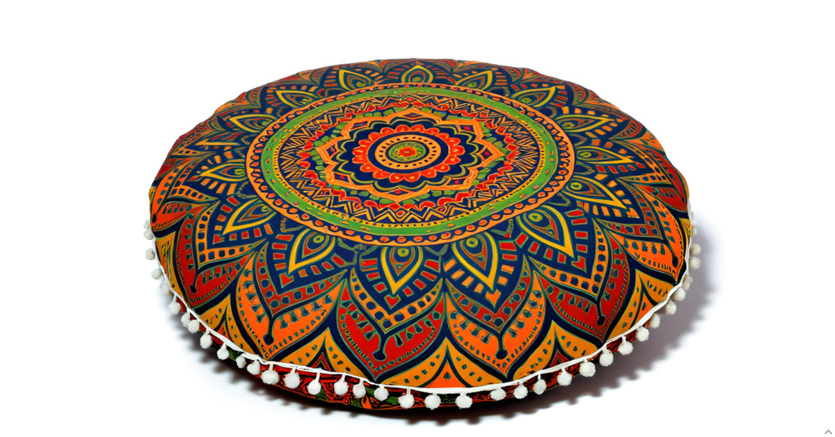 Floor Pillows Cover Cute Throw Pillows Cover Floor Seat Cushion Cover Chair Pads for Back to School First Day of School for Sofa Couch Bed Decor 22 Inches (Blue Brown)