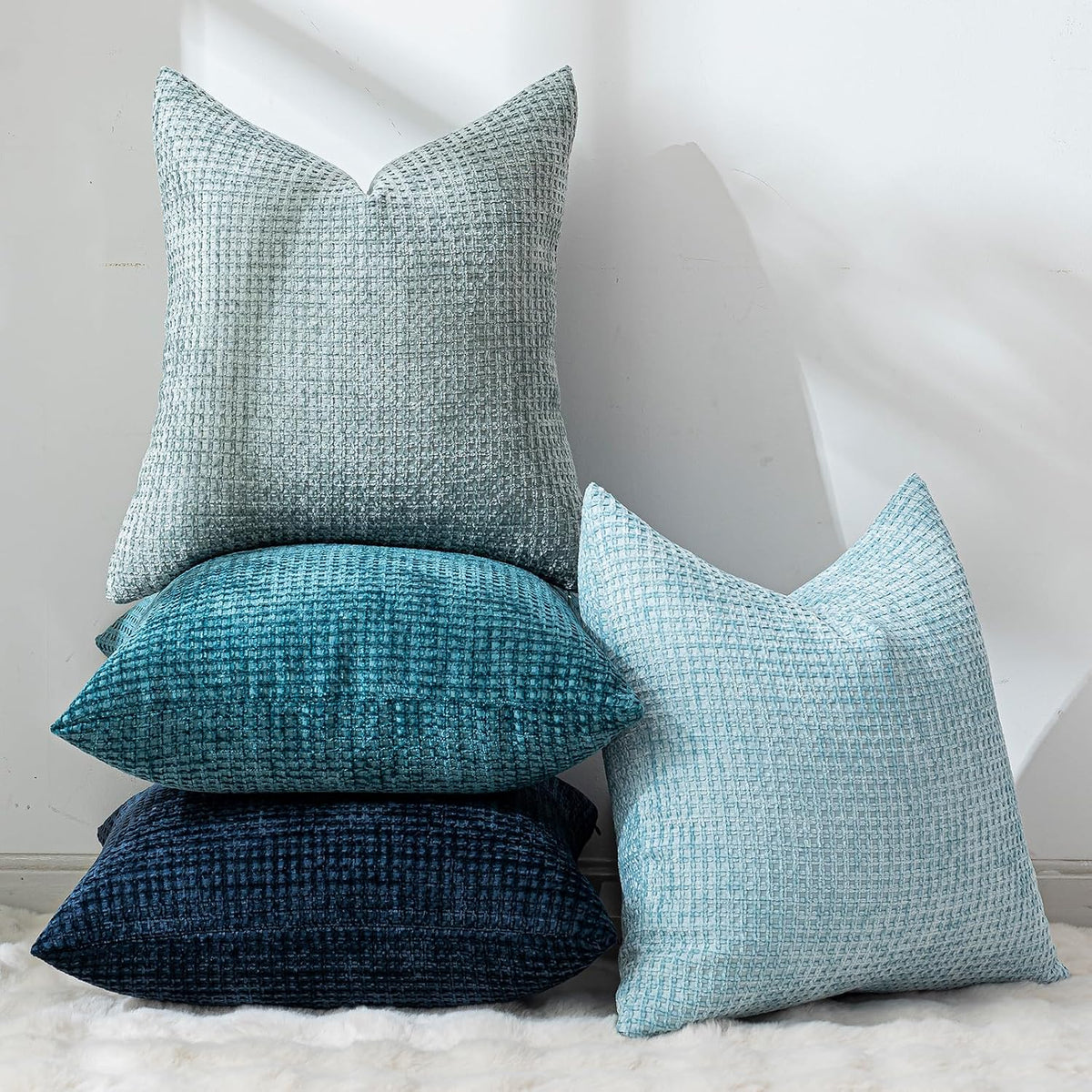 Pack of 4 Throw Pillow Covers 18x18” Boho Cushion Covers for Living Room