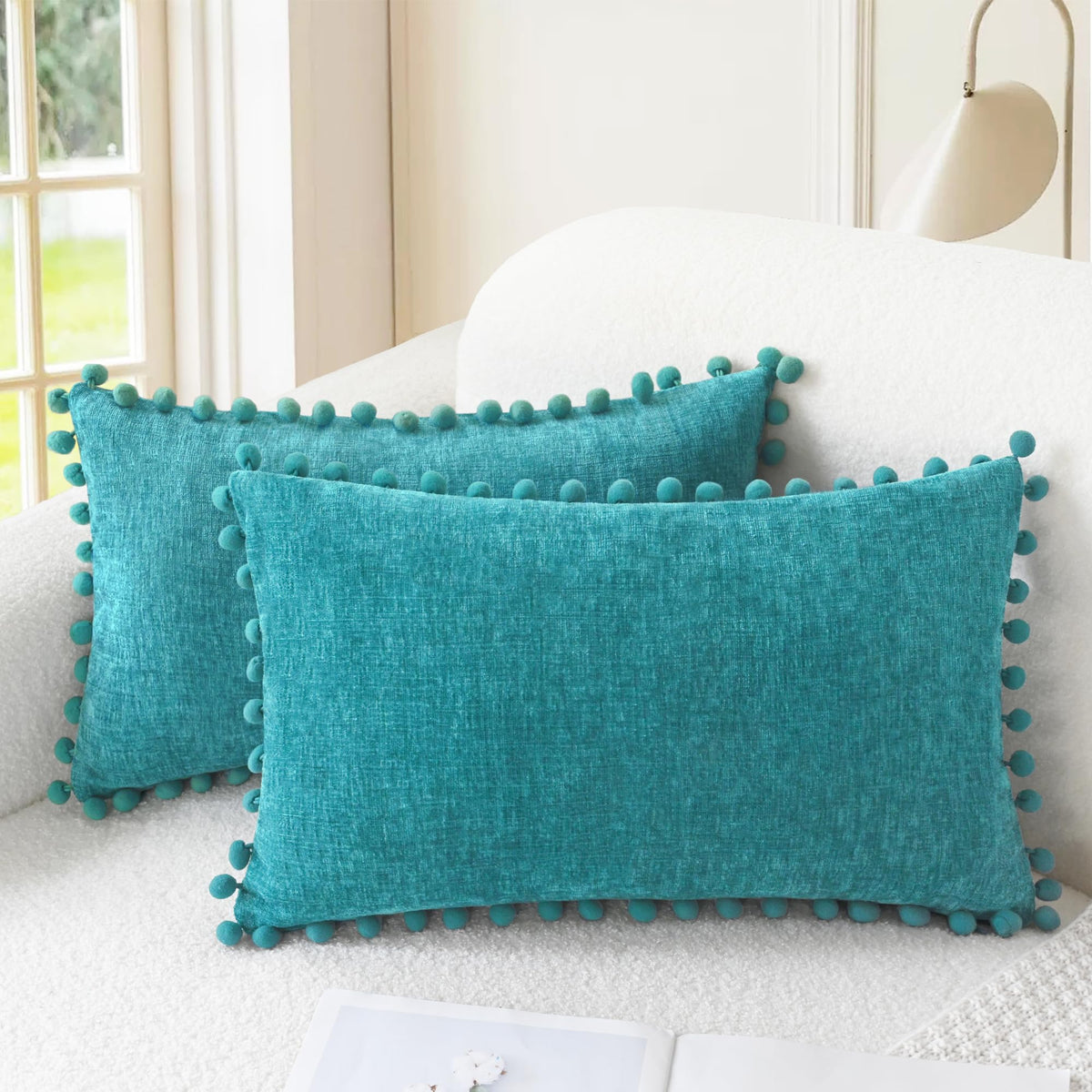 CaliTime Decorative Couch Throw Pillow Covers 20 X 12 Inches Apricot Brown