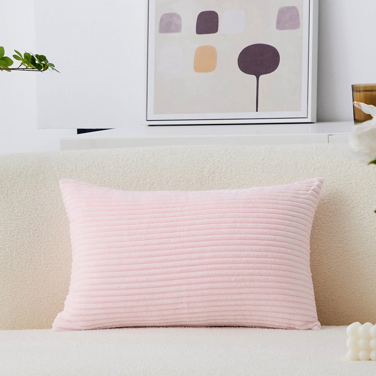 Home Brilliant Mustard Yellow Throw Pillow Cover 18x18 Decorative Plush Corduroy Striped Fall Decor Throw Pillow Cushion Cover for Couch Bed Decor, 18 x 18 (45x45), Sunflower Yellow