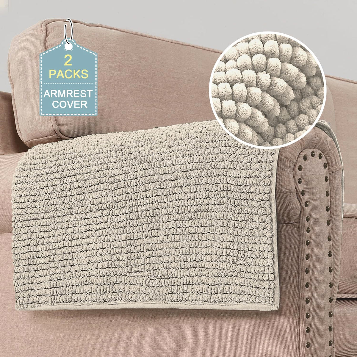 H.VERSAILTEX Plush Chenille Pet Couch Covers for Sofa Thick Soft Sofa Cover for 3 Cushion Couch Anti Slip Couch Cover Furniture Protector for Dog, Pet, Cat (35" x 74", Grey)