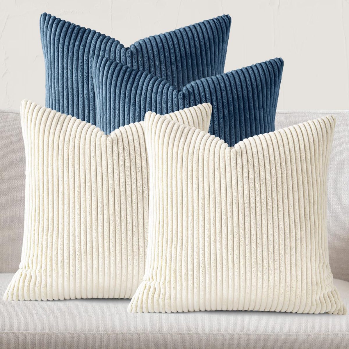 JEYDER Soft Corduroy Throw Pillow Covers 18x18 Fall Green Boho Accent Decor