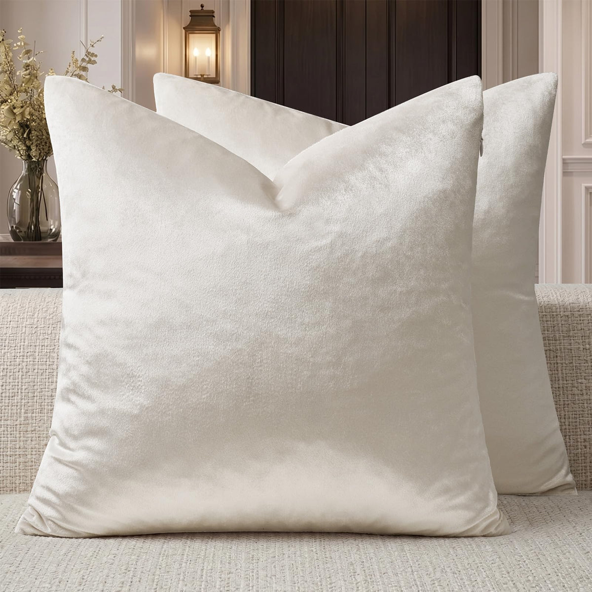 GIGIZAZA Gold Velvet Pillow Covers 18x18 Decorative Pillows Pack of 2