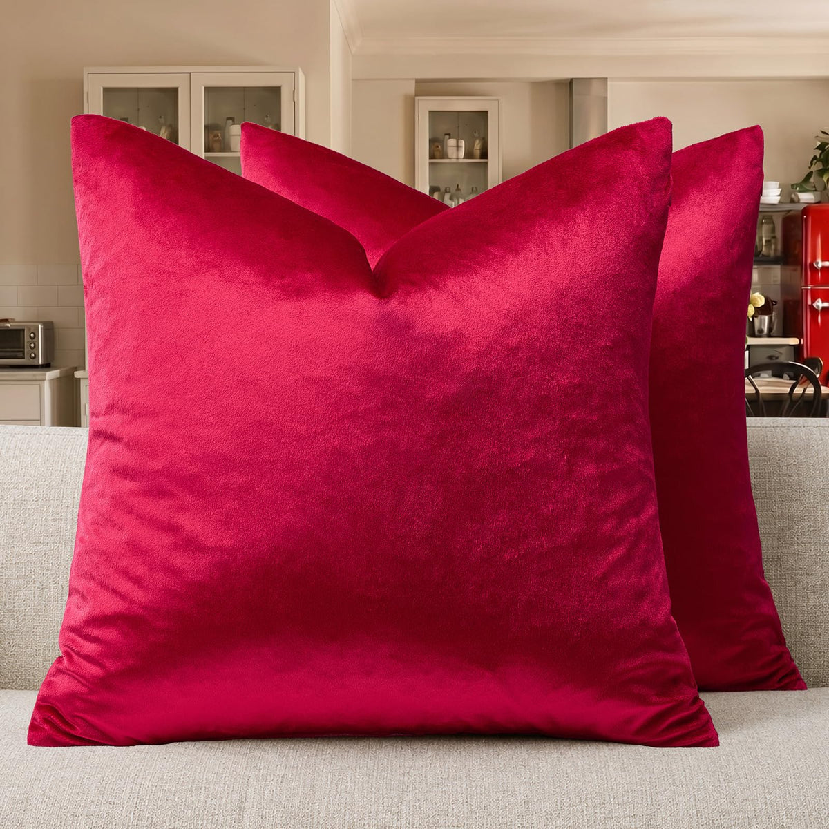 GIGIZAZA Gold Velvet Pillow Covers 18x18 Decorative Pillows Pack of 2
