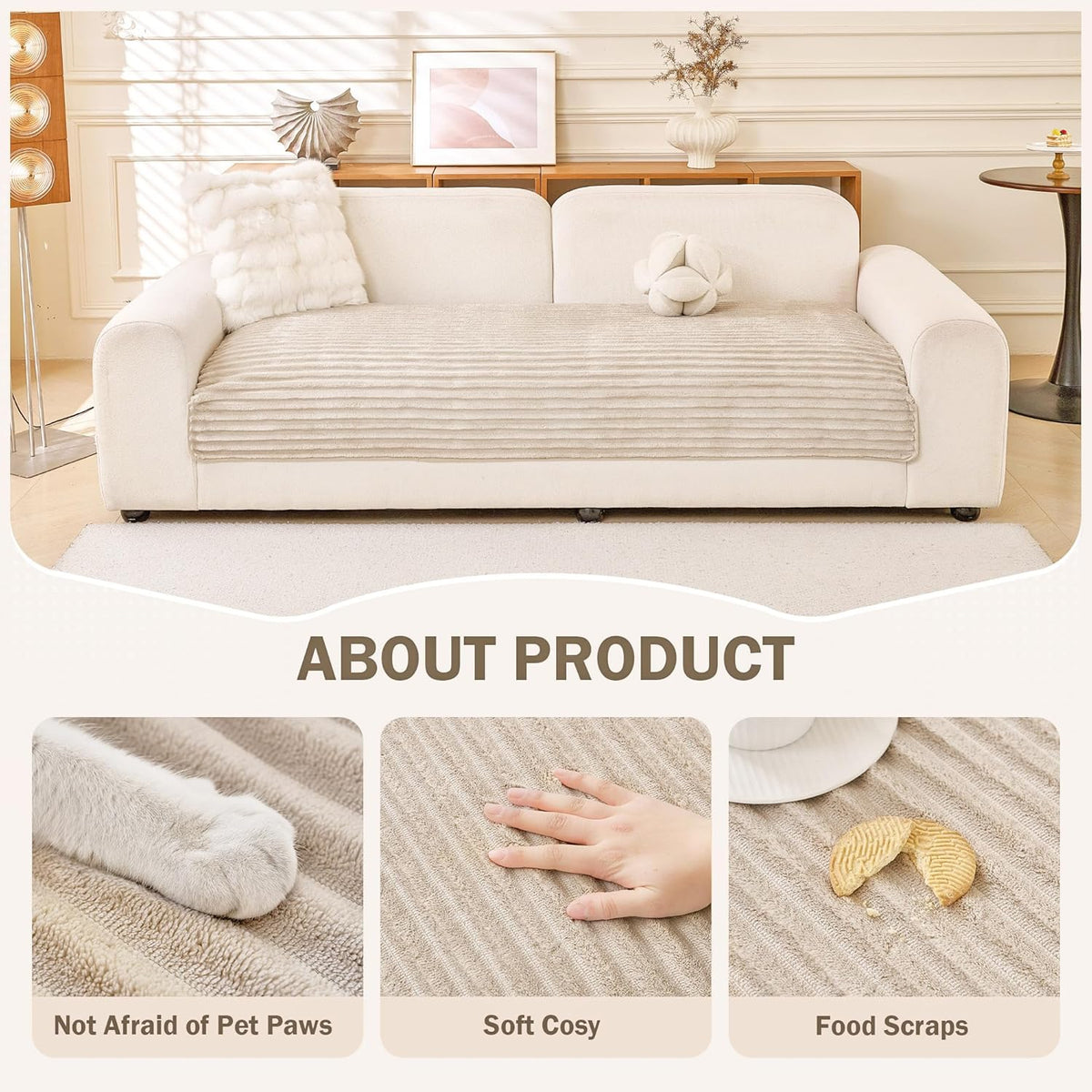 MEETSKY Waterproof Couch Cover for Sofa, Non Slip Washable Sofa Protector