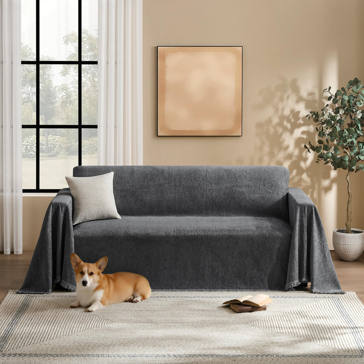 Couch Cover for Dogs Chenille Couch Cover Blanket Sectional Couch Covers
