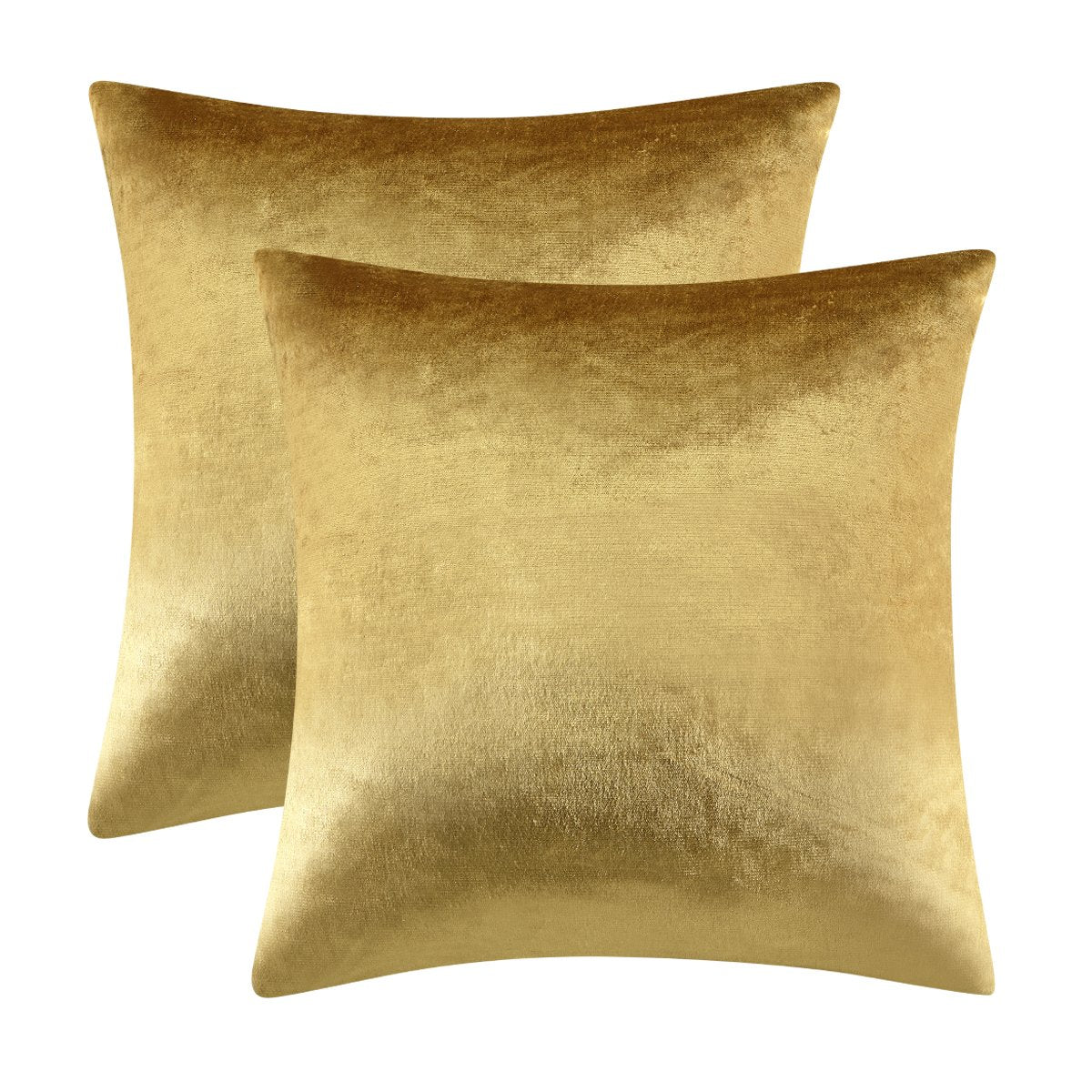 GIGIZAZA Gold Velvet Pillow Covers 18x18 Decorative Pillows Pack of 2