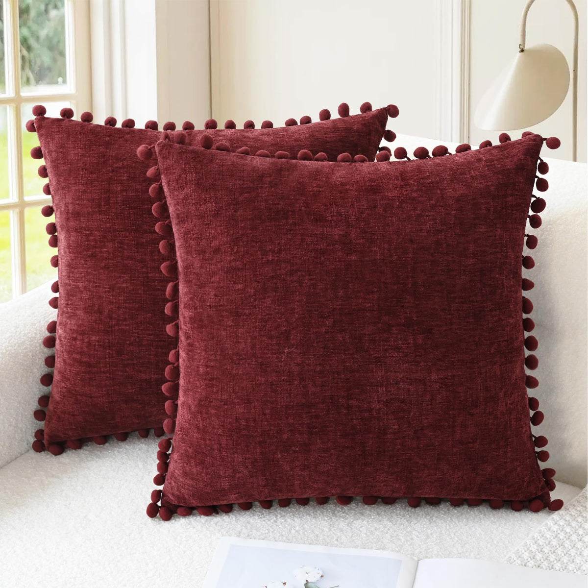 CaliTime Decorative Couch Throw Pillow Covers 20 X 12 Inches Apricot Brown