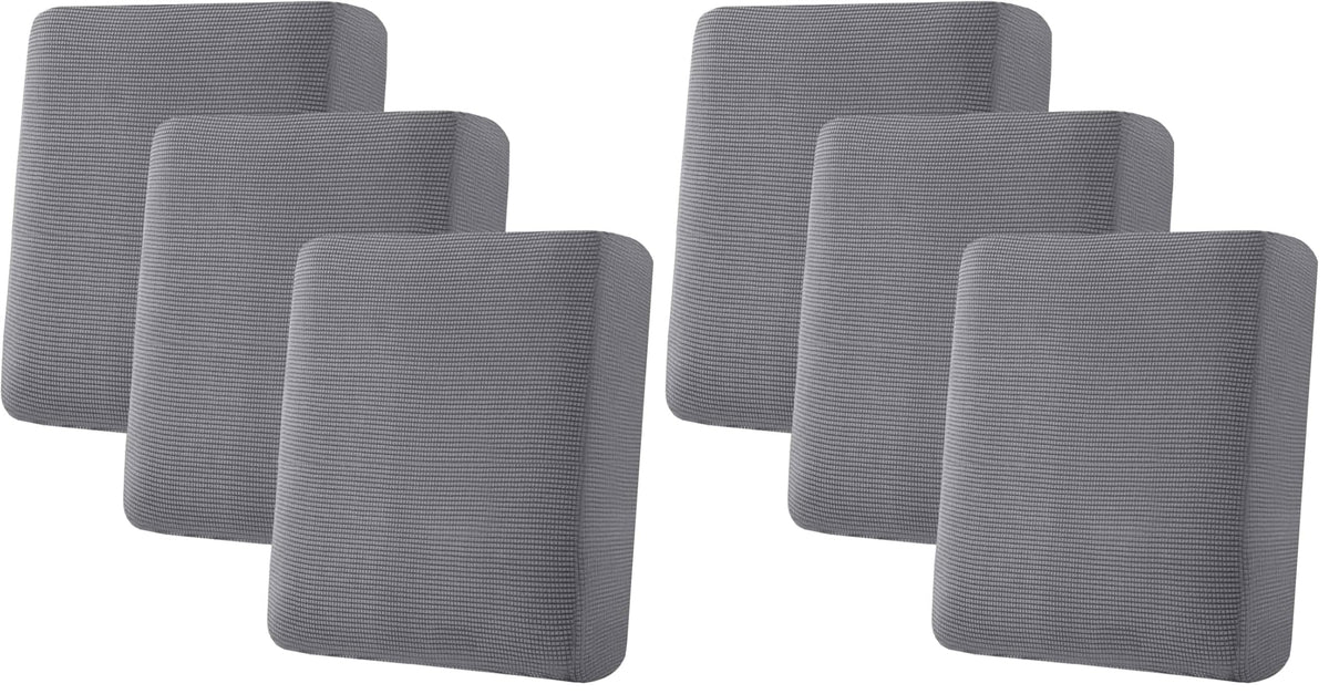 H.VERSAILTEX Super Stretch Individual Seat Cushion/Couch Slipcover Sets Thick Jacquard Textured Twill Fabric (3 Piece Sofa Covers, Sand)