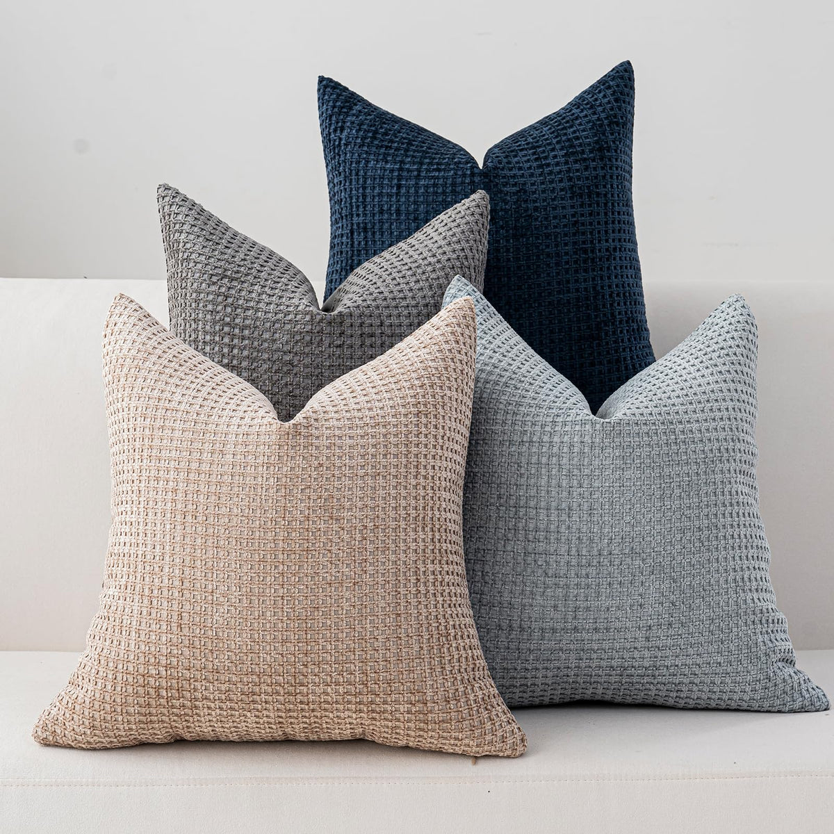 Pack of 4 Throw Pillow Covers 18x18” Boho Cushion Covers for Living Room