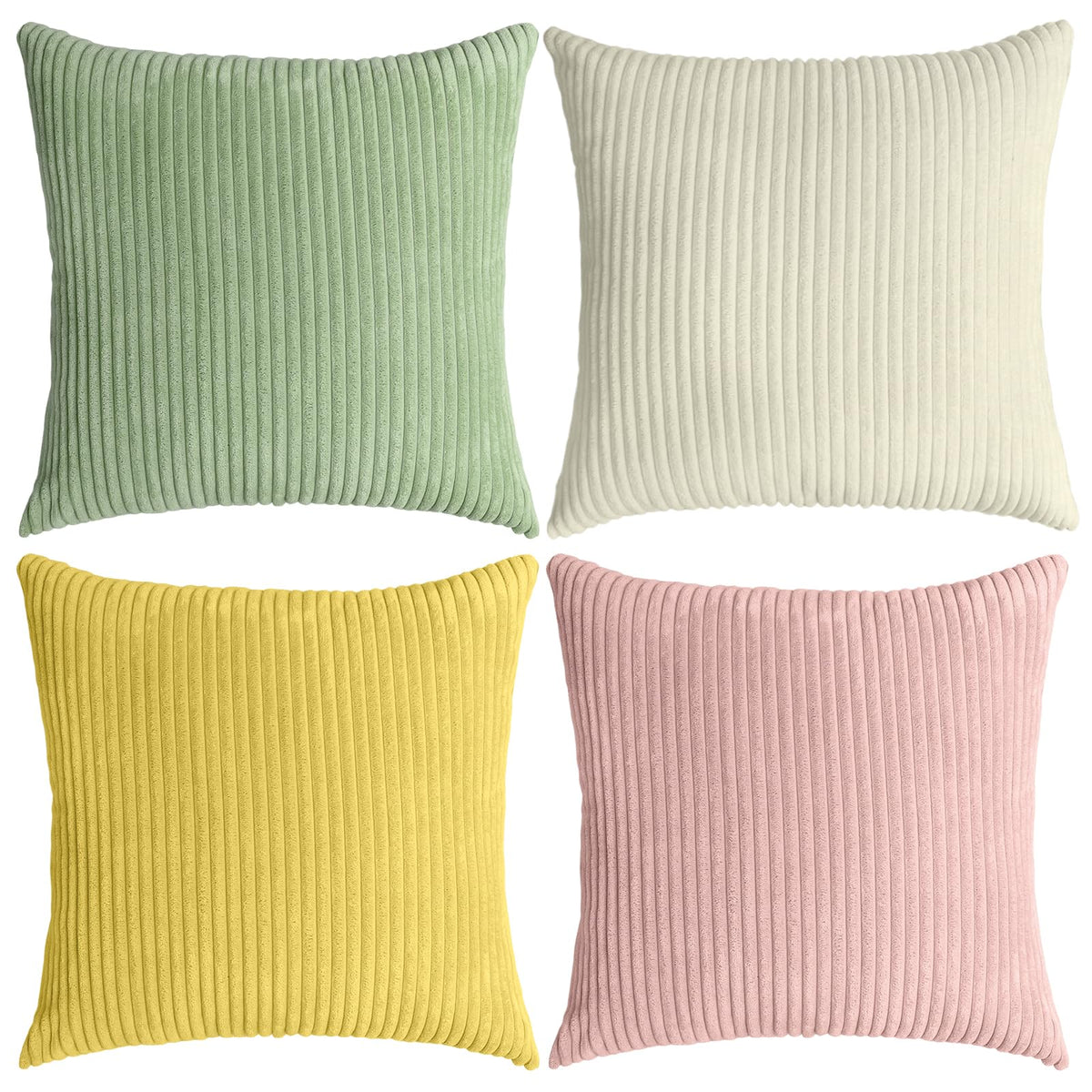 Thmyo Corduroy Decorative Throw Pillow Covers Boho Farmhouse 18x18 inch
