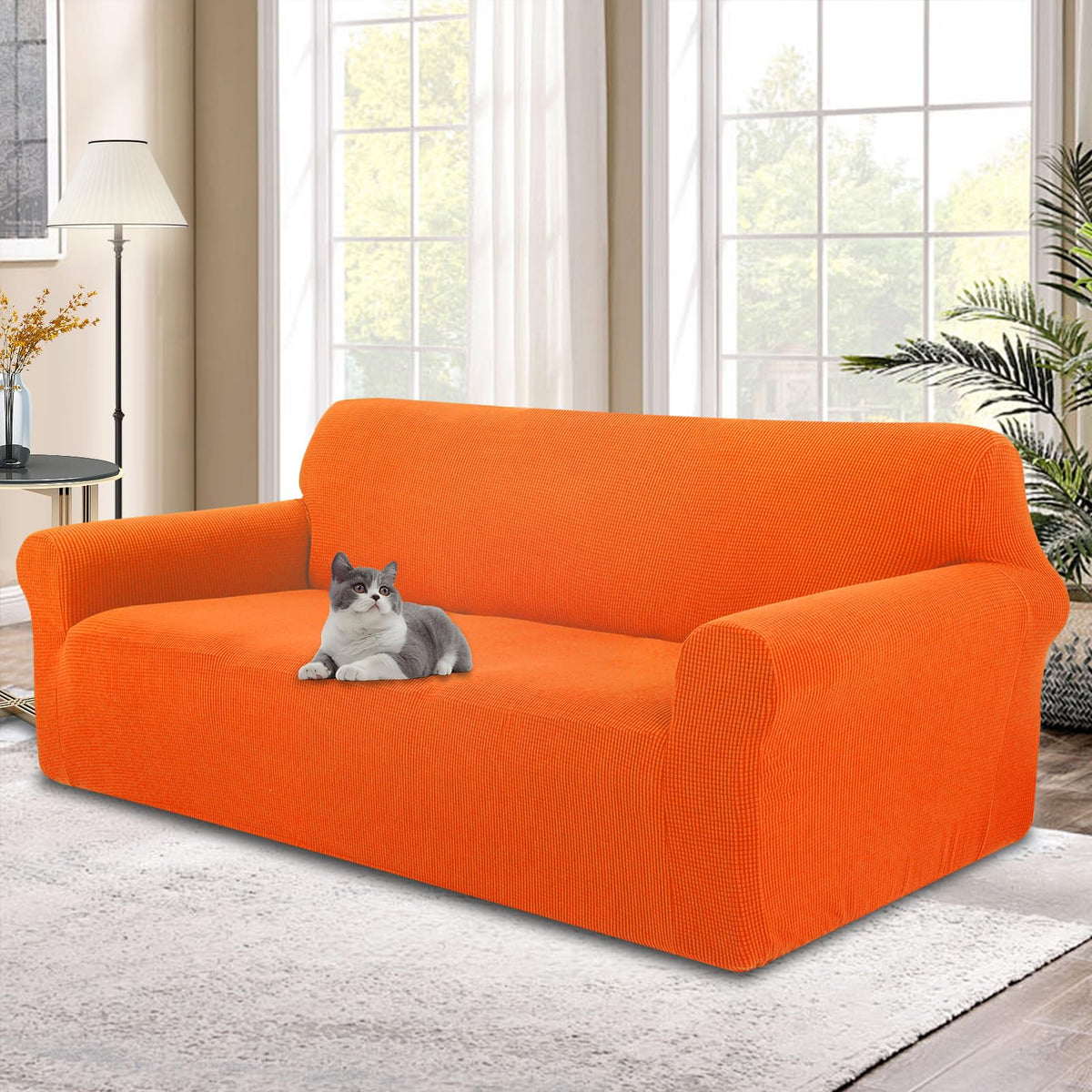 Stretch Couch Covers for Sofa Washable, Large, Chocolate