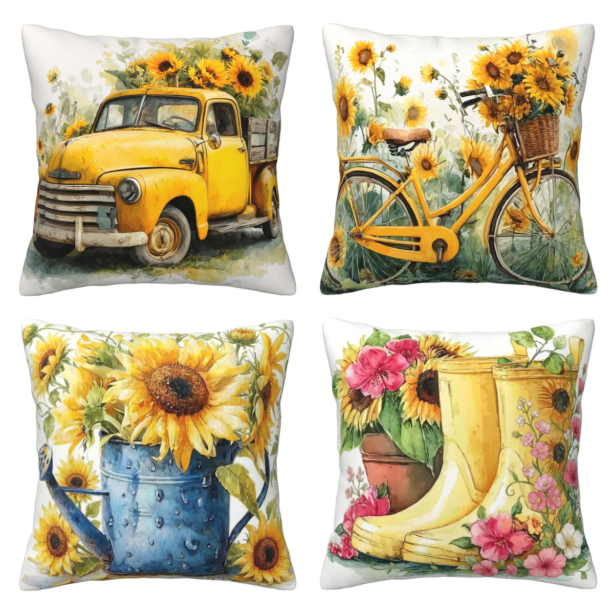 bassyil Abstract Geometry Throw Pillow Covers 18x18 Inch Set of 4 Western Decorative Cushion Cases for Couch Bedroom Living Room Sofa Patio