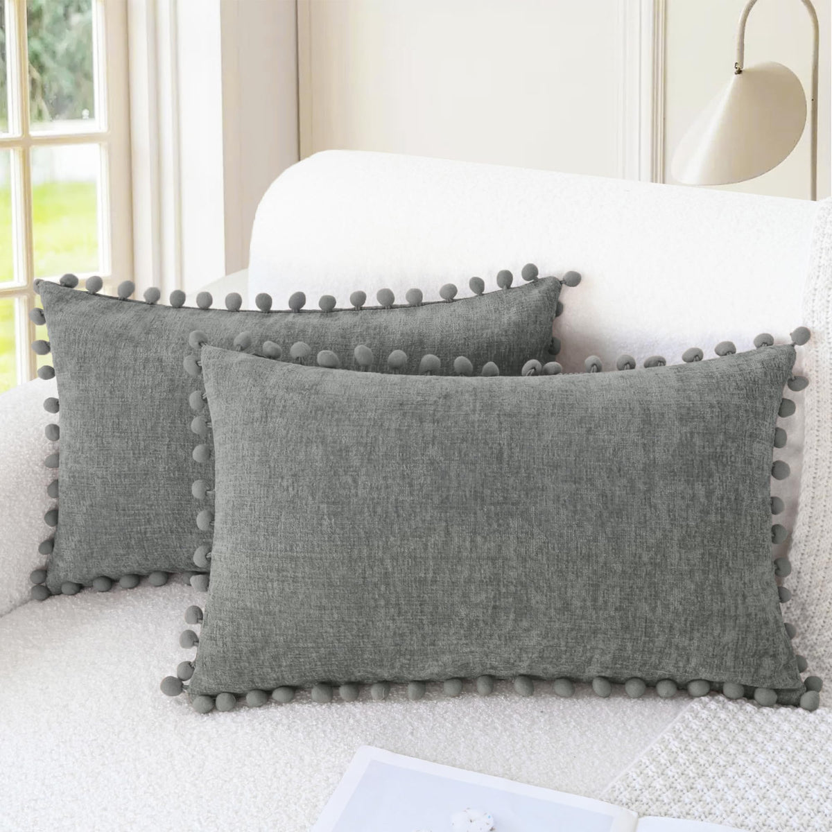 CaliTime Decorative Couch Throw Pillow Covers 20 X 12 Inches Apricot Brown