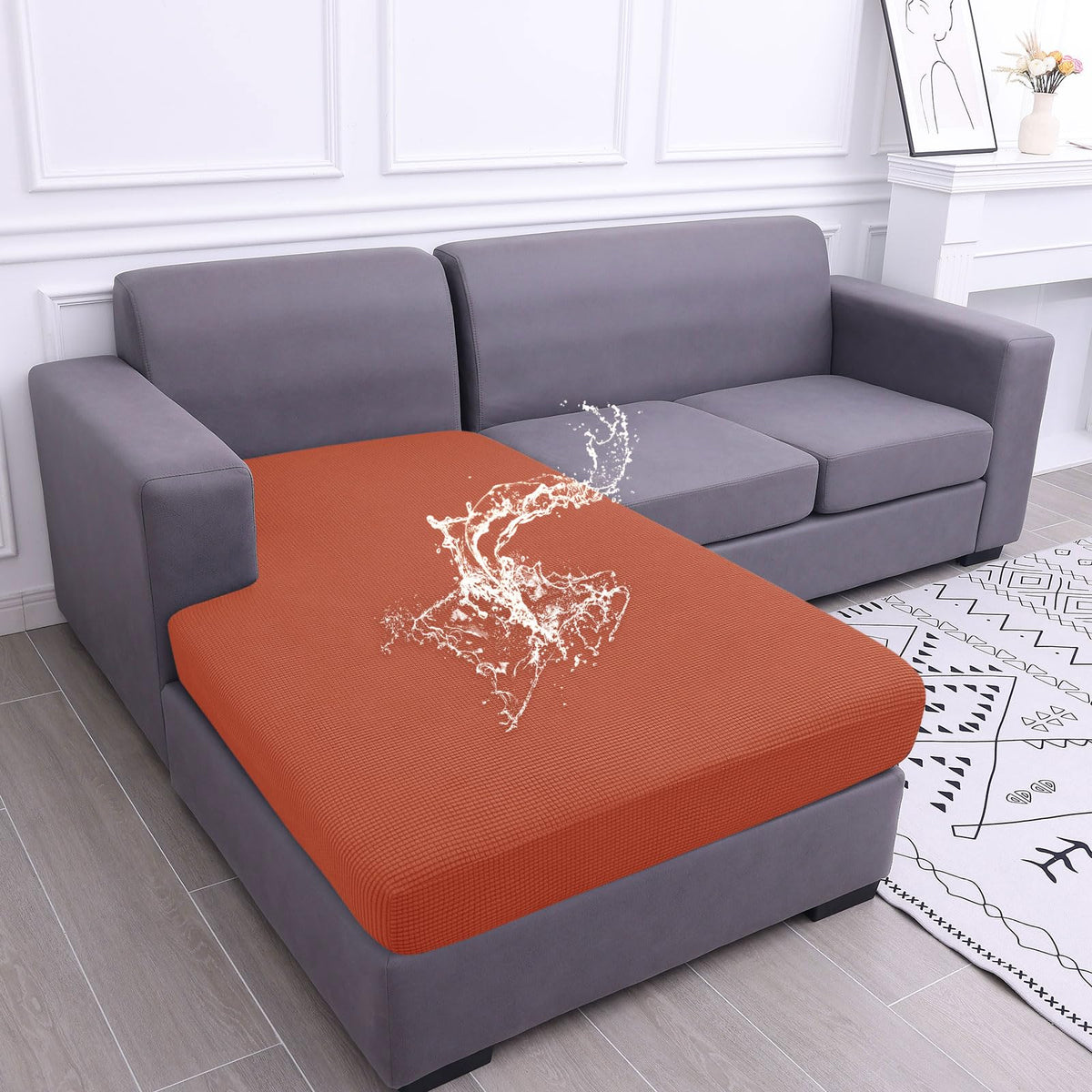 hyha Waterproof Couch Cushion Covers for Pets, Non Slip Sofa Seat Cover