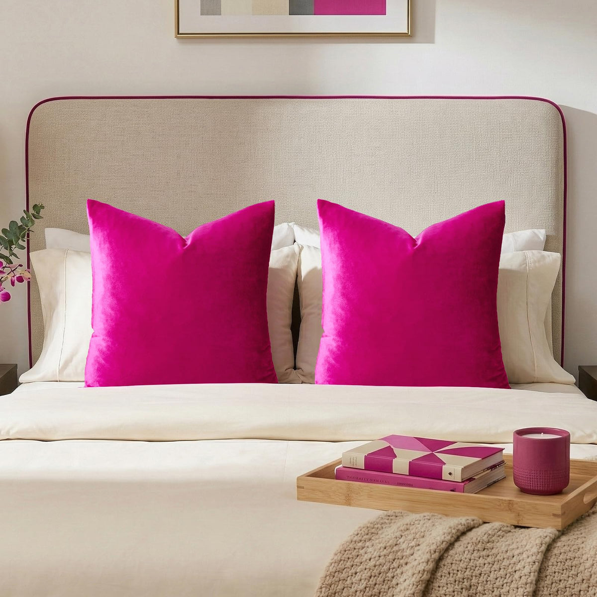 GIGIZAZA Gold Velvet Pillow Covers 18x18 Decorative Pillows Pack of 2