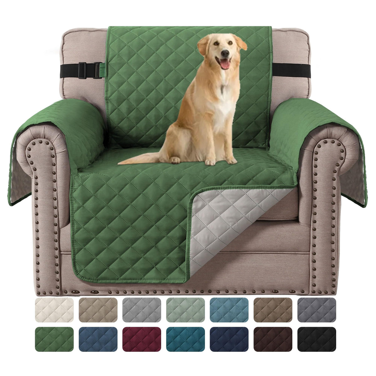 H.VERSAILTEX Reversible Couch Cover for 3 Cushion Cover Pet Friendly Sofa Cover for Dog Washable Furniture Protector Water Resistant Slipcover with Non Slip Elastic Strap(Sofa, Ivory/Beige)