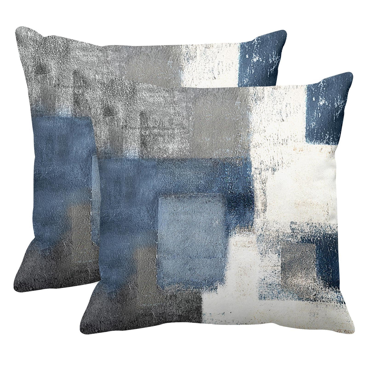 Britimes Throw Pillow Covers Set of 2, 18 x 18 Inch, Grey Brown Beige