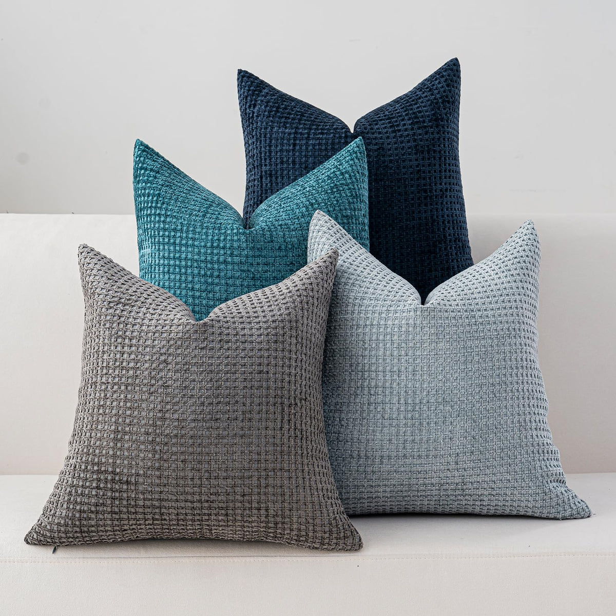 Pack of 4 Throw Pillow Covers 18x18” Boho Cushion Covers for Living Room