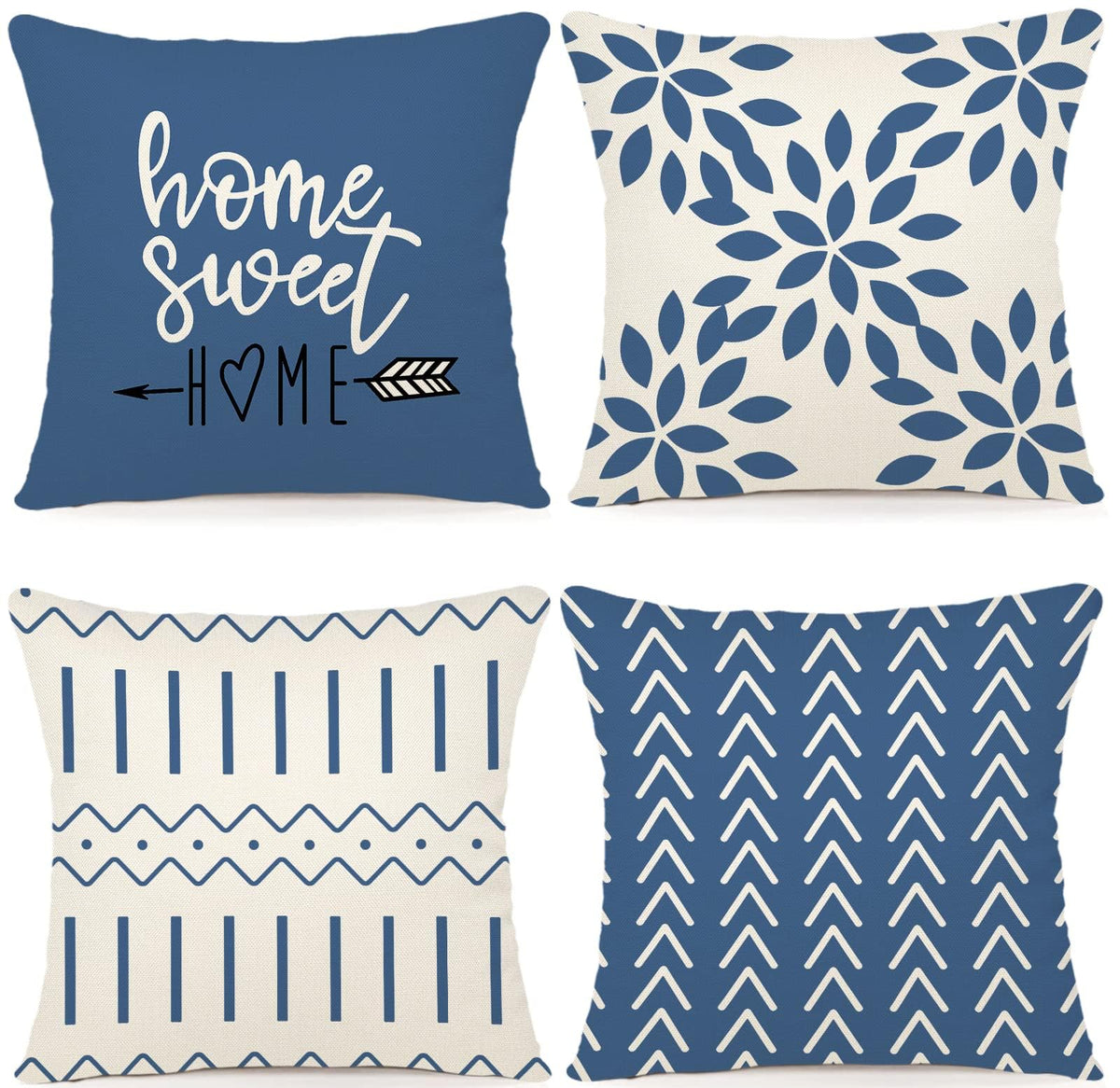 YCOLL Pillow Covers 18x18 Set of 4,Modern Sofa Throw Pillow Cover, Decorative Home Outdoor Linen Fabric Geometric Pillow Case for Couch Bed Car,Gray
