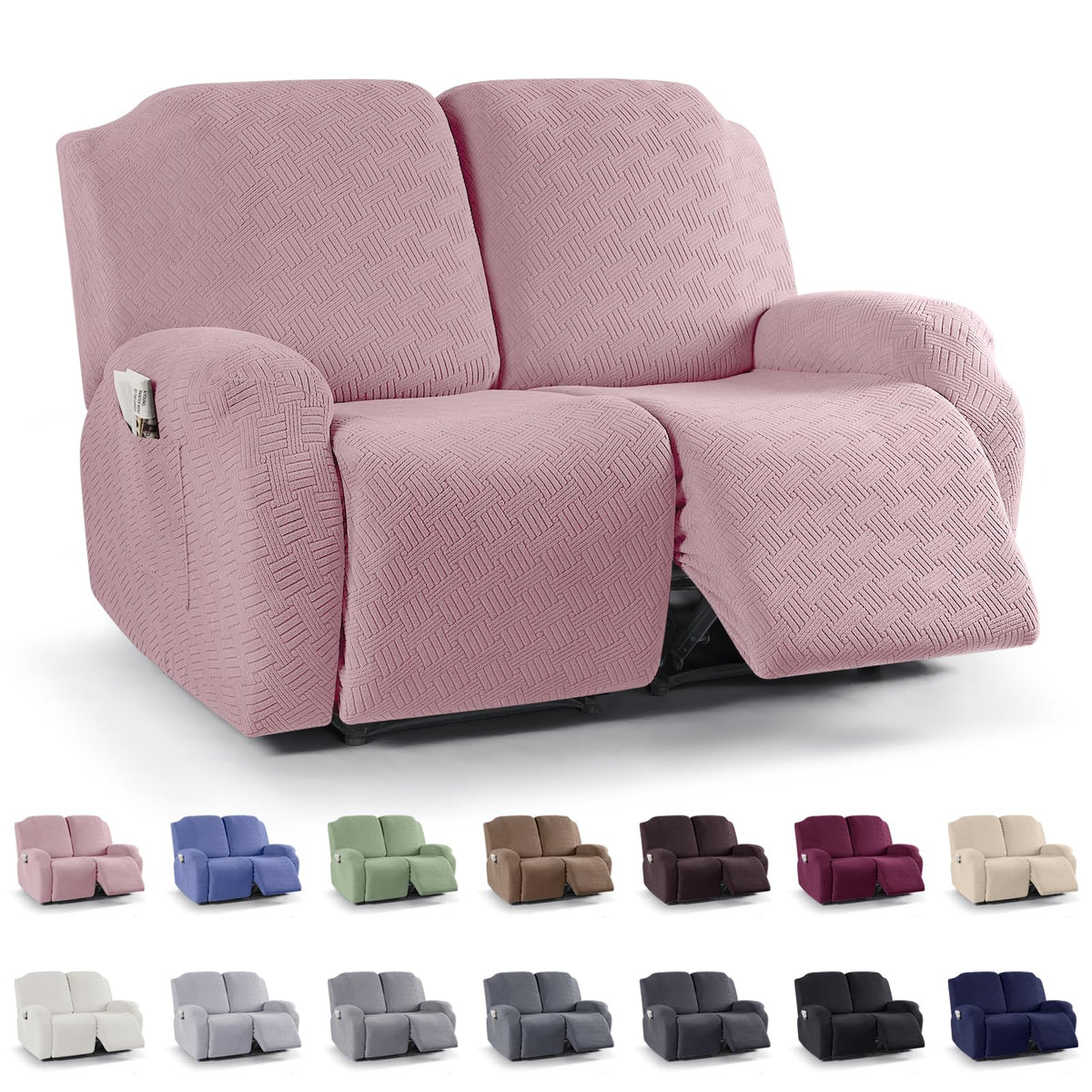KinCam Recliner Sofa Covers, Stretch Reclining Cover, Dark Gray