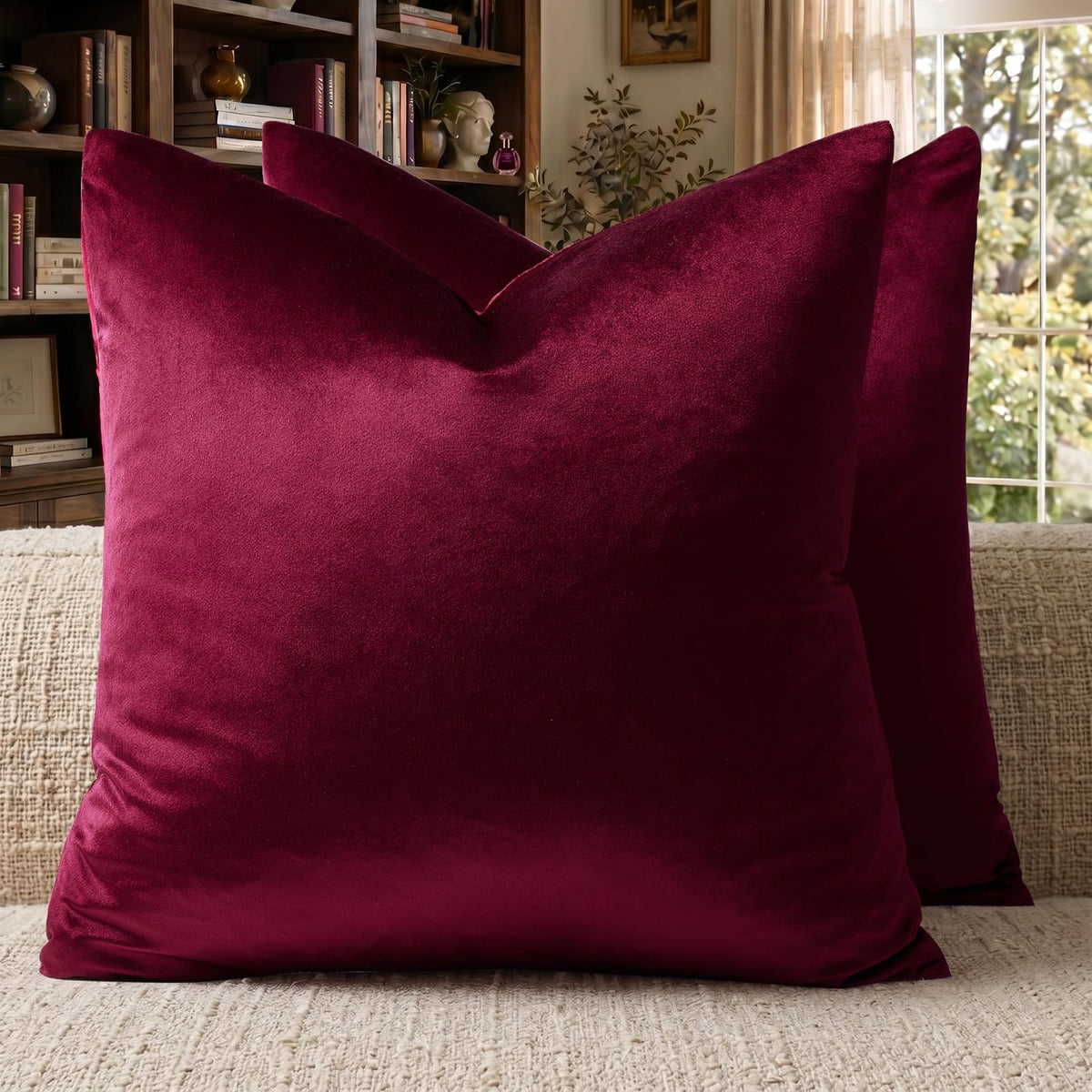 GIGIZAZA Gold Velvet Pillow Covers 18x18 Decorative Pillows Pack of 2