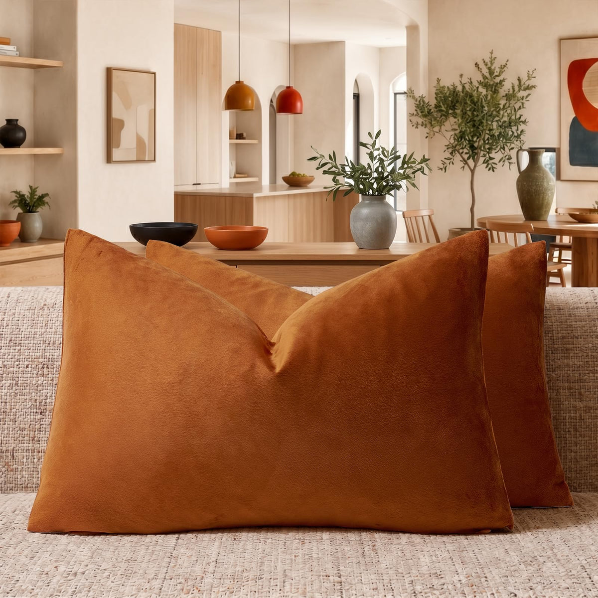 GIGIZAZA Gold Velvet Pillow Covers 18x18 Decorative Pillows Pack of 2