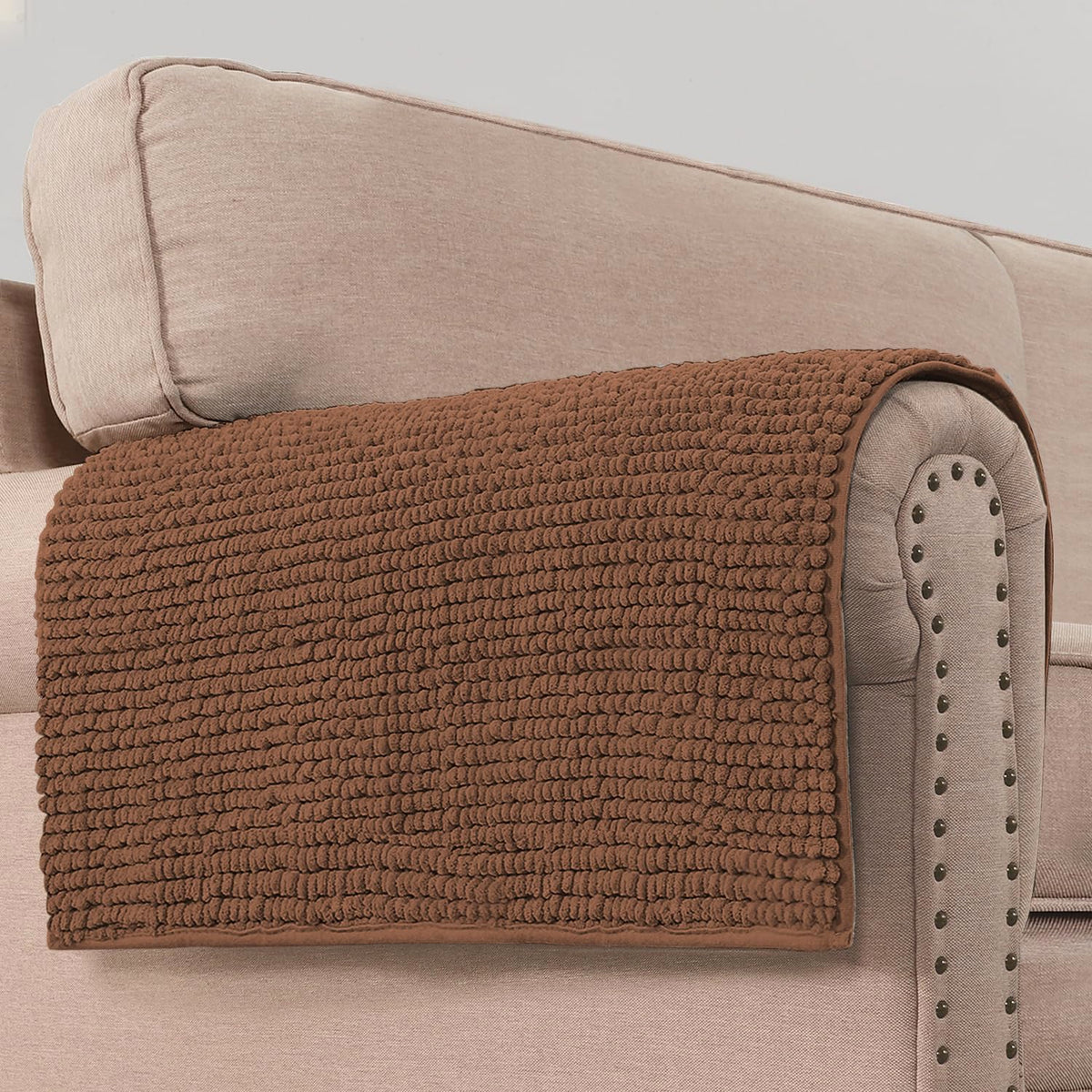 H.VERSAILTEX Plush Chenille Pet Couch Covers for Sofa Thick Soft Sofa Cover for 3 Cushion Couch Anti Slip Couch Cover Furniture Protector for Dog, Pet, Cat (35" x 74", Grey)